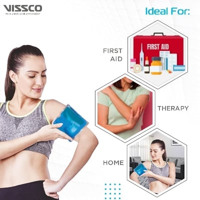 Picture of Vissco Icecool Gel Pack,Re-Freezable for Instant Shoulder Pain Relief & Swelling for Men & Women, Use it for Back & Shoulder-Health Proo Blue Int: One size