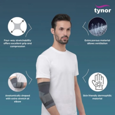 Picture of Tynor Elbow Support Enhanced Mobility Relief for Arthritis Sports Injuries Multicolor
