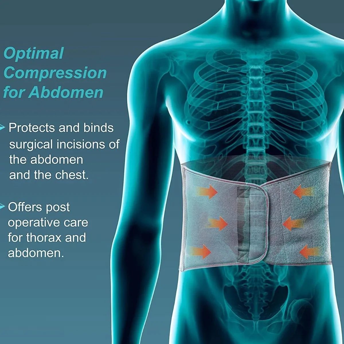 Picture of Abdominal support Binder belt Abdomen Compresses Compression Grey