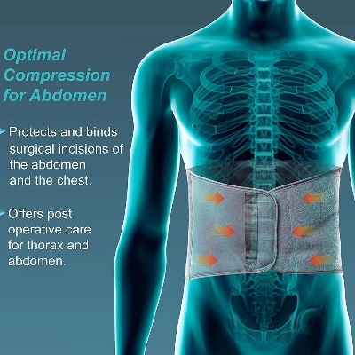 Picture of Abdominal support Binder belt Abdomen Compresses Compression Grey
