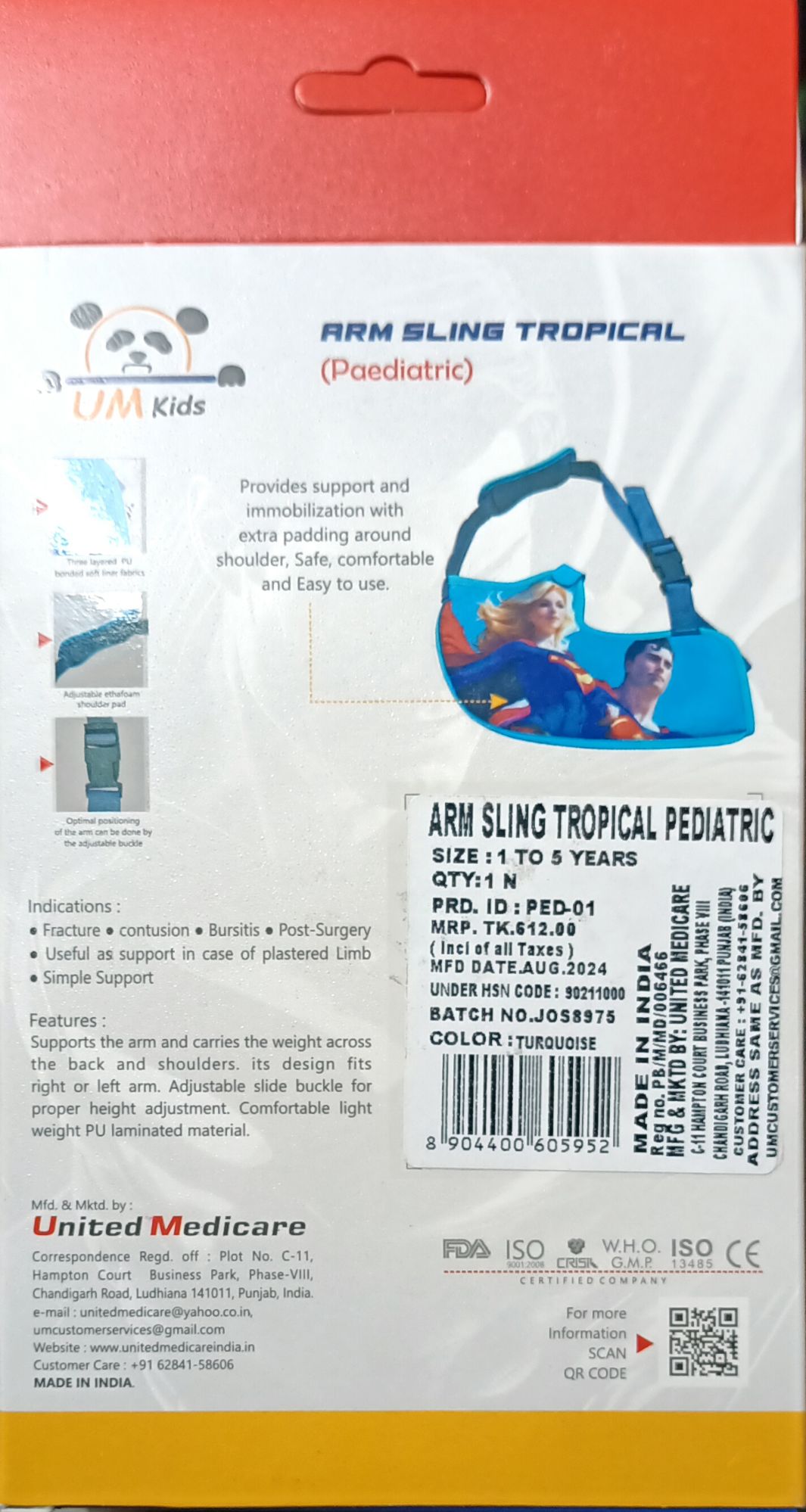 Picture of Arm sling tropical(paediatric) Blue