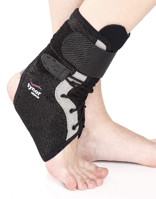 Picture of Tynor Ankle Brace With Lace  Post cast Rehabilitation Black