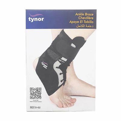 Picture of Tynor Ankle Brace With Lace  Post cast Rehabilitation Black