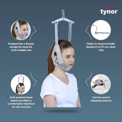 Picture of tynor cervical traction kit (setting) with weight bag Grey
