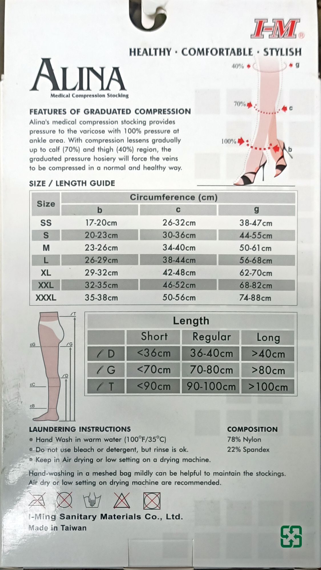 Picture of Alina Medical compression stocking  Thigh High/ Regular Grey
