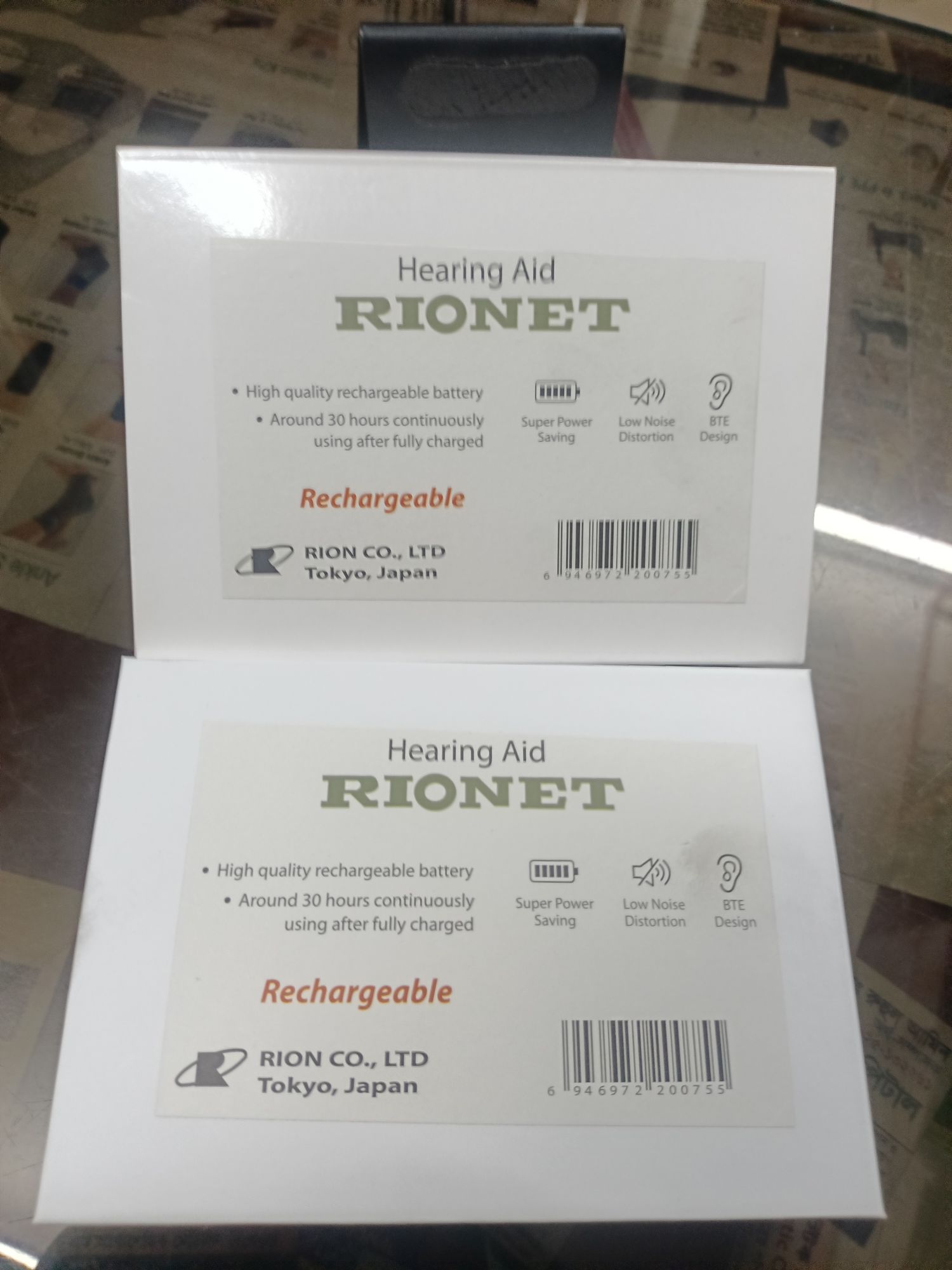 Picture of Hearing Aid Rionet rechargeable ,30 hours continuously using after fully charged 