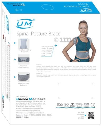 Picture of United Medicare Spinal Posture Brace Grey