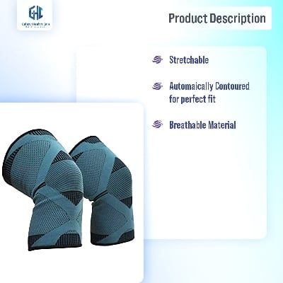 Picture of Dyna knee cap Providing 360 Degree Protection 4-Way Stretchable Knee Support Non Toxic 