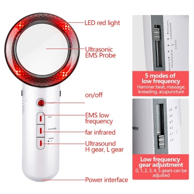 Picture of Face Reduction 3 in 1 EMS Infrared Ultrasonic body Massager Anti cellulite Fat Burner Weight Loss Infrared Slimming Machine White