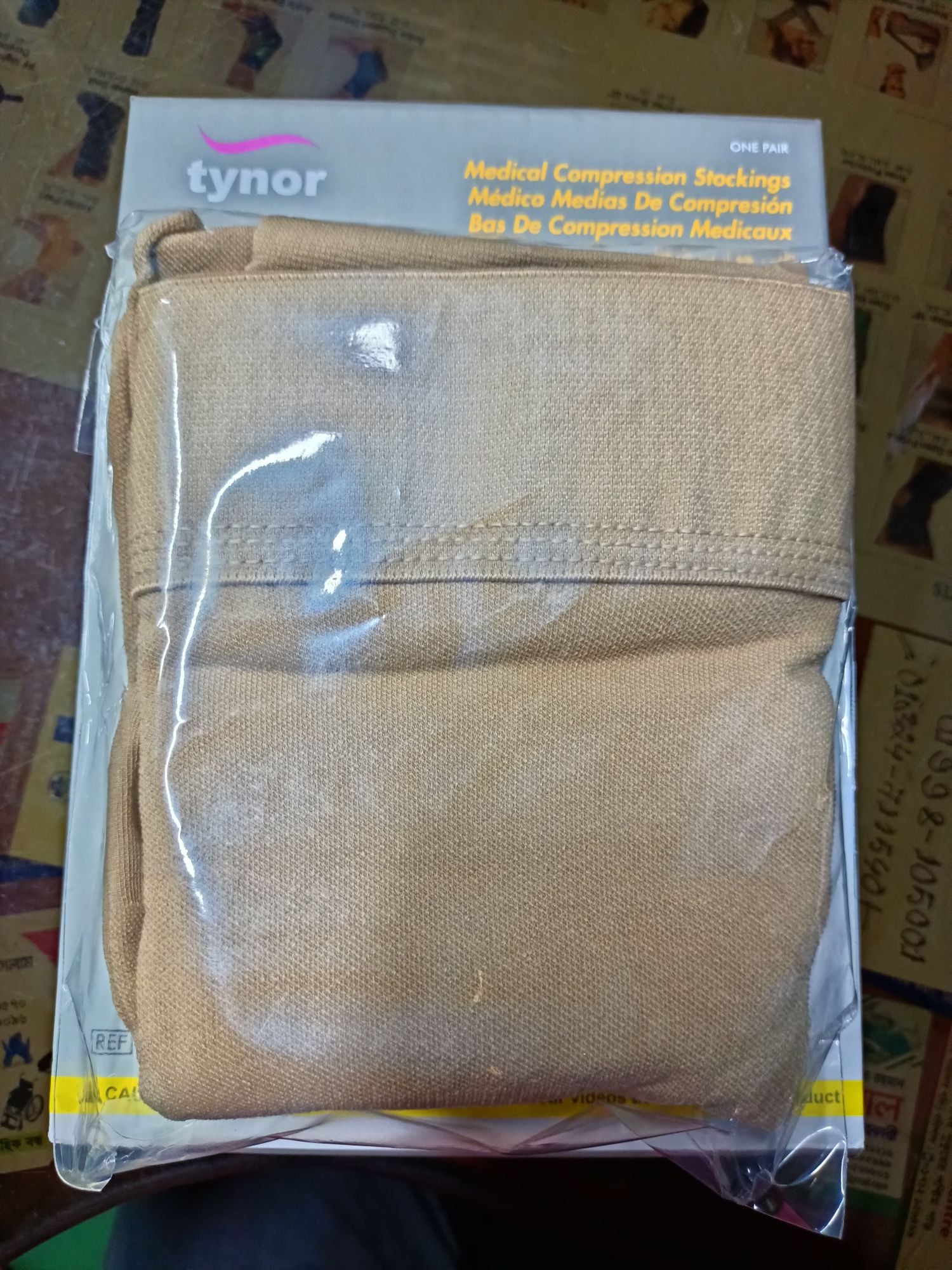Picture of Tynor Medical Compression Stockings Thigh High  India (20-30) Class -2 Grey