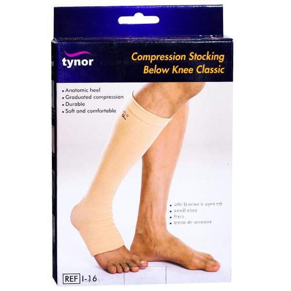 Picture of Tynor Compression Stocking Below Knee Classic Grey