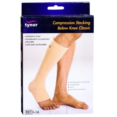 Picture of Tynor Compression Stocking Below Knee Classic Grey
