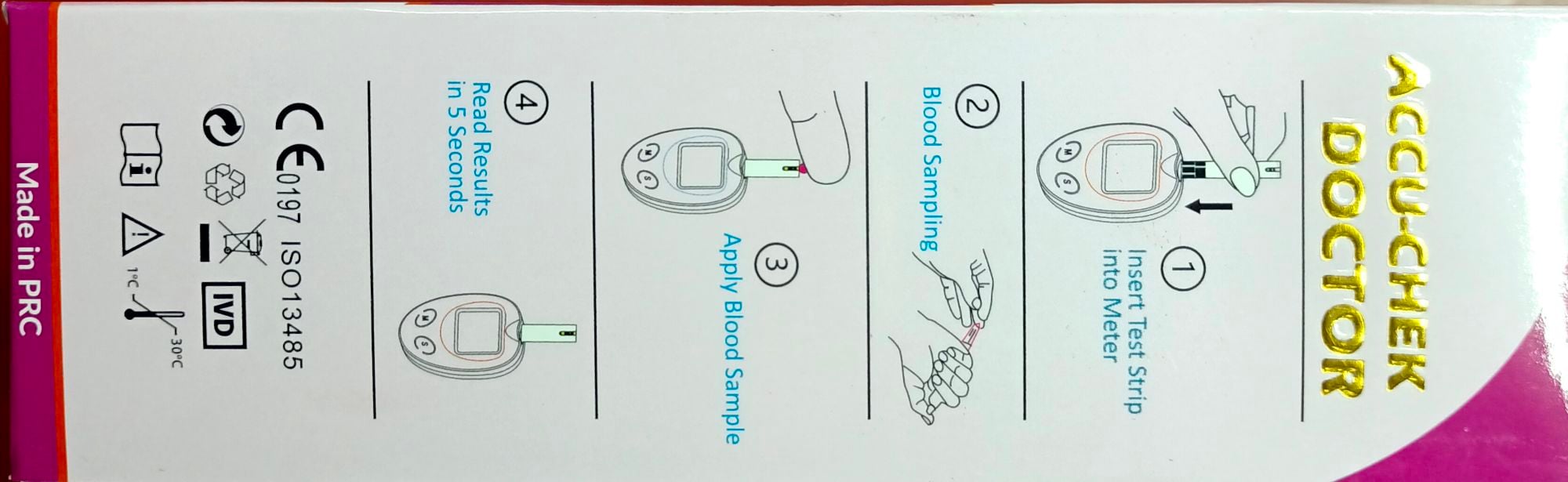 Picture of Accu Chek Doctor Instants Blood Glucose Monitor Digital Meter 
