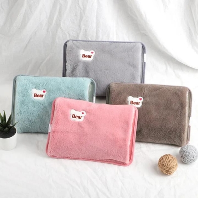 Picture of Rechargeable Hot Water Bag Winter Electric Hot Water Bottles Rechargeable Hot Water Bag Heated Water Bag with Flannel Cover Multicolor
