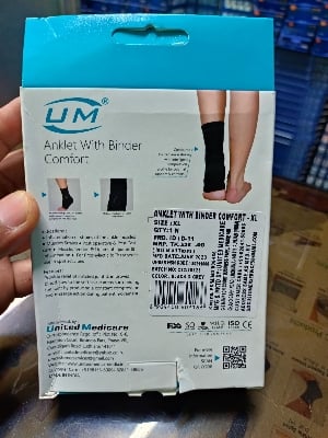 Picture of Anklet with binder Adjustable pain relief - Authentic Imported  Best Quality Black