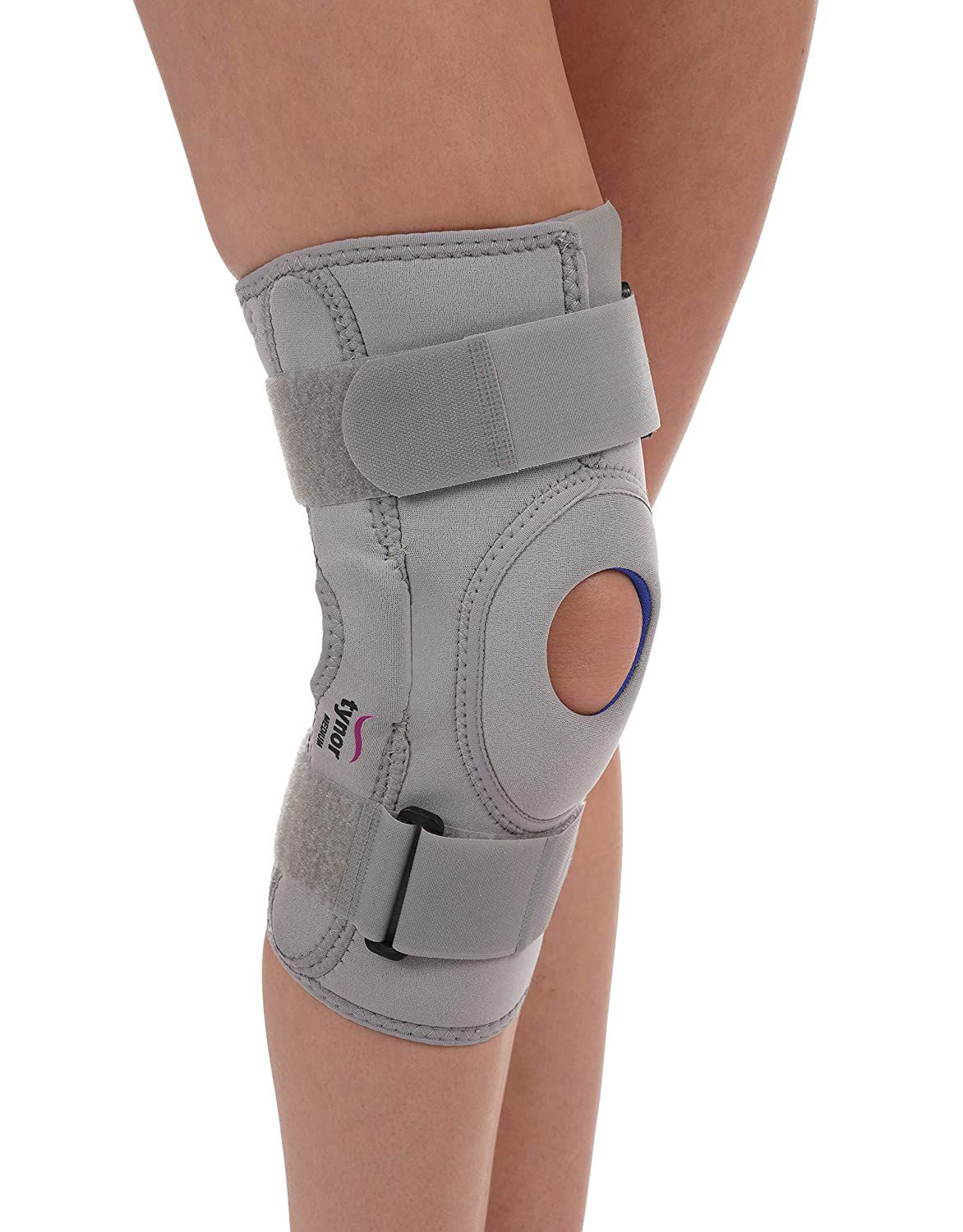 Picture of Tynor Knee support Hinged (Neoprene)(J01)for rigid support with  controlled compression around knee Grey