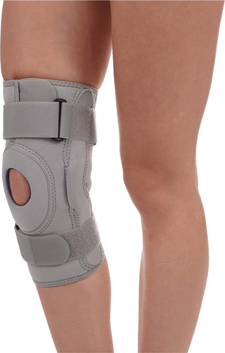 Picture of Tynor Knee support Hinged (Neoprene)(J01)for rigid support with  controlled compression around knee Grey