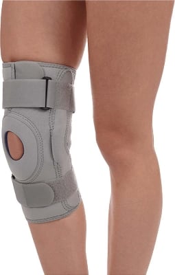 Picture of Tynor Knee support Hinged (Neoprene)(J01)for rigid support with  controlled compression around knee Grey