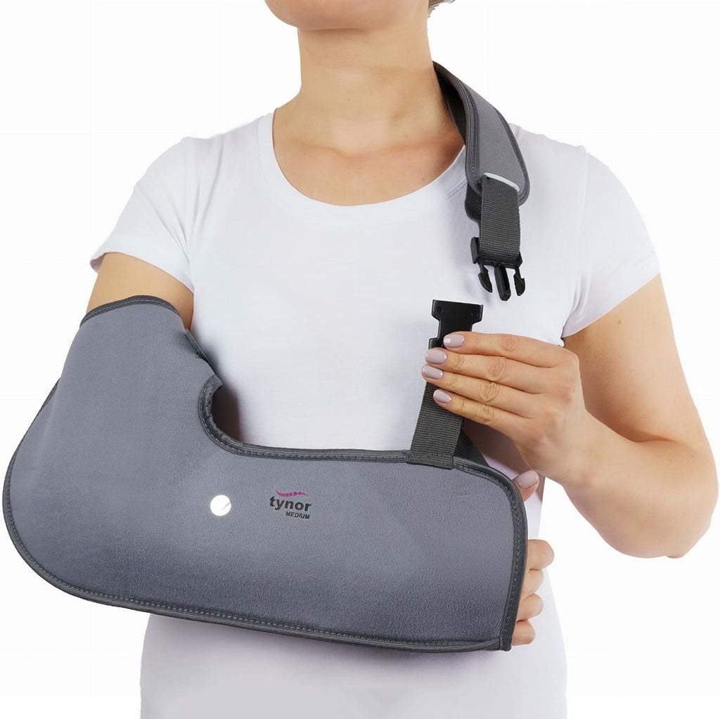 Picture of Tynor Pouch Arm Sling Tropical  Immobilizes Broken Arm Grey