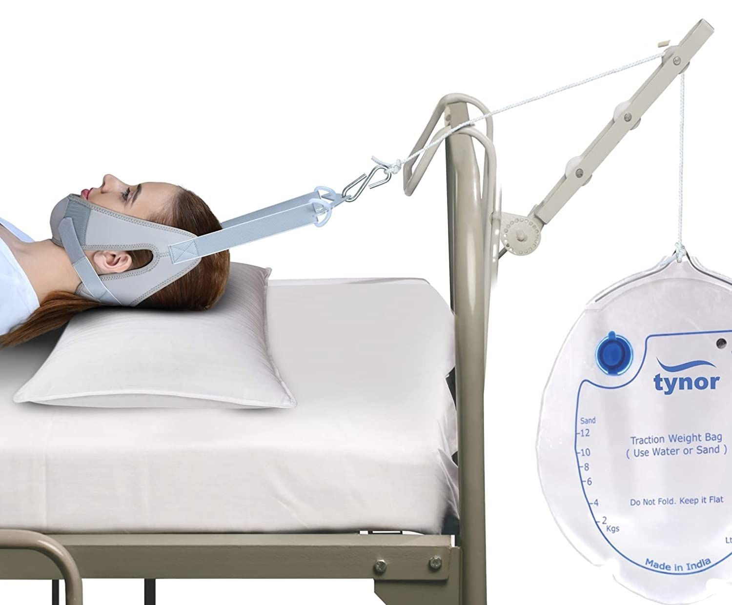 Picture of tynor cervical traction kit (sleeping) with weight bag Grey