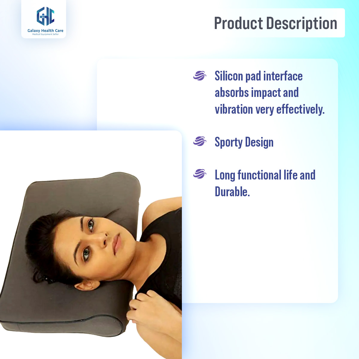 Picture of grey Cervical Pillow Spondylosis Neck & Back Pain Support 