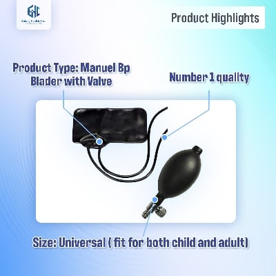 Picture of Blood Pressure BP Cuff Rubber with Bulb Valve Black