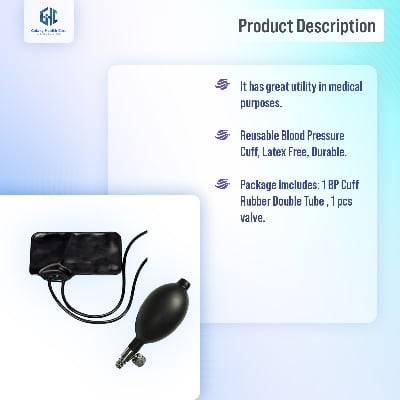 Picture of Blood Pressure BP Cuff Rubber with Bulb Valve Black