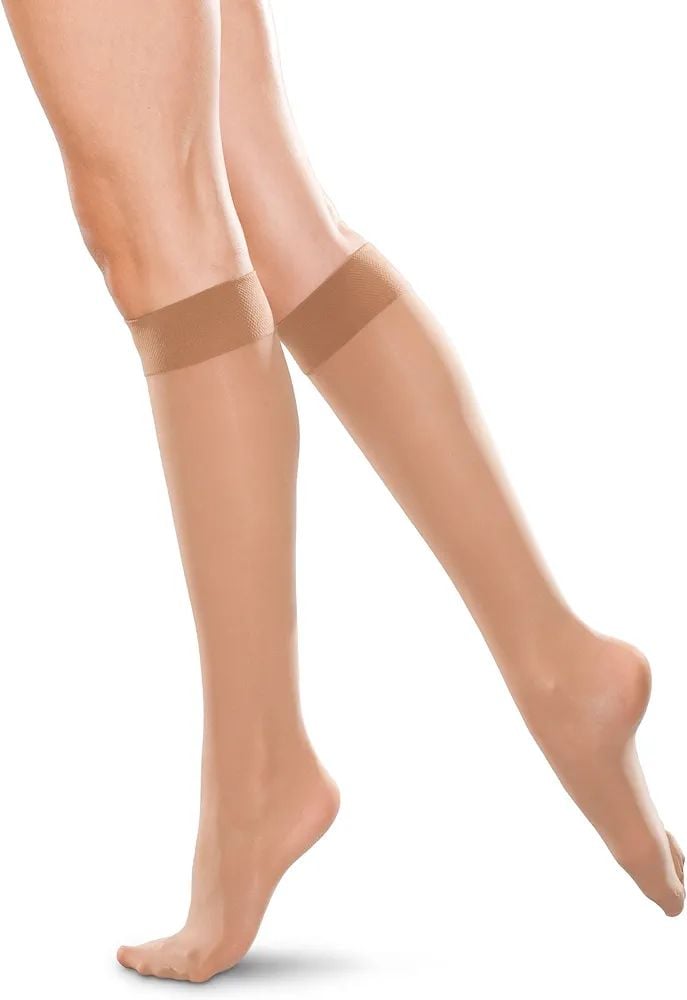 Picture of Therafirm Knee High Compression Stockings 30-40 mmgh Grey