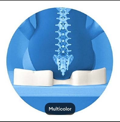 Picture of Coccyx set Cushion to Relieve Back, Sciatica and Tailbone pain Ideal for care, Office chair Multicolor