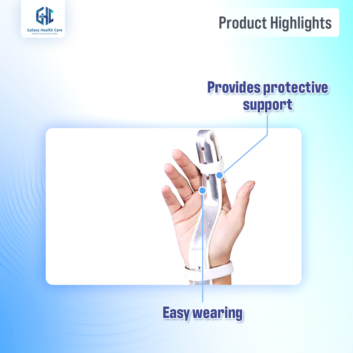 Picture of Tynor Finger Extension Splint (Injured Finger Immobilization) Black