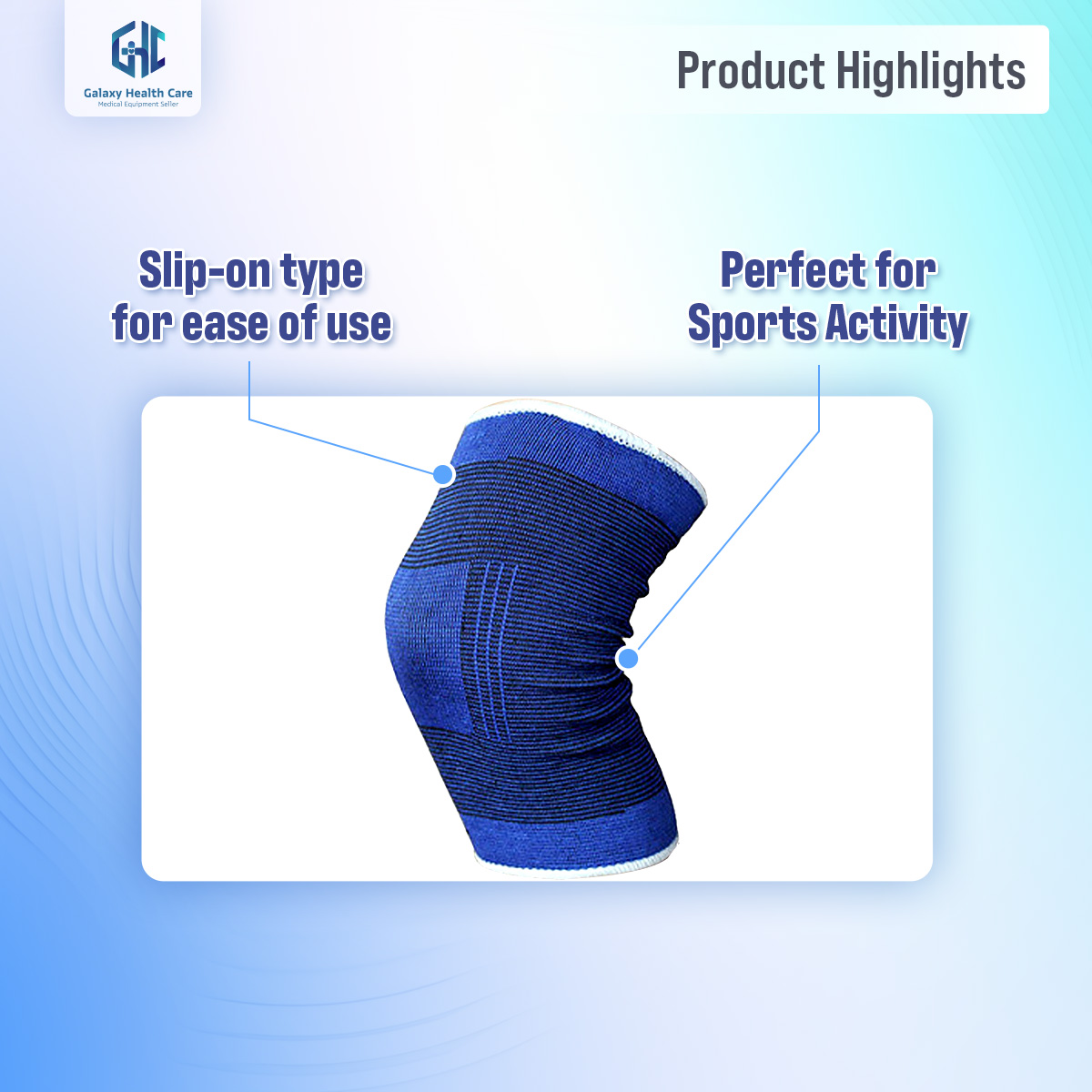 Picture of 2pis Knee Support Adjustable Sleeve For Knee Cap compression Pain relief Running Gym Sports activity For Men & Women Off White