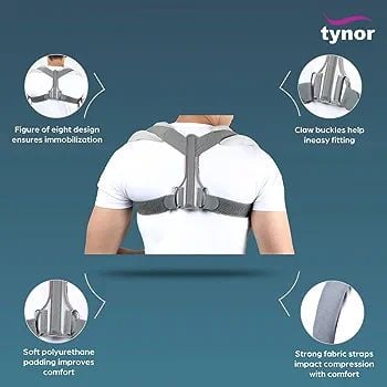 Picture of Tynor Clavicle Brace with Fastening Tape, Grey, M/L/XL, 1 Unit Multicolor