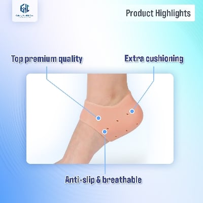 Picture of Silicone Gel Heel Foot Protector,Plantar Fasciitis Foot Arch Support Ankle Pain Relief Socks-2 PCS(1 PAIRS) Light Ash
