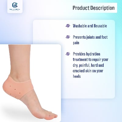 Picture of Silicone Gel Heel Foot Protector,Plantar Fasciitis Foot Arch Support Ankle Pain Relief Socks-2 PCS(1 PAIRS) Light Ash
