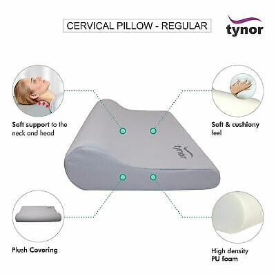 Picture of Tynor Cervical pillow Regular (Soft,Durable,Cervical Spine Posture) - Universal  Size Grey