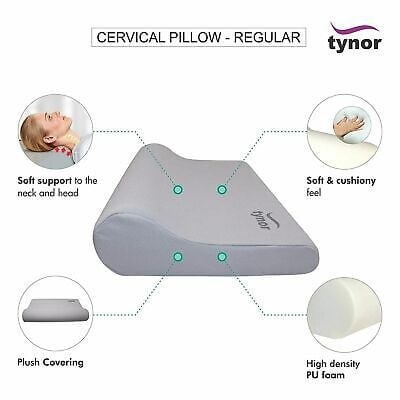 Picture of Tynor Cervical pillow Regular (Soft,Durable,Cervical Spine Posture) - Universal  Size Grey