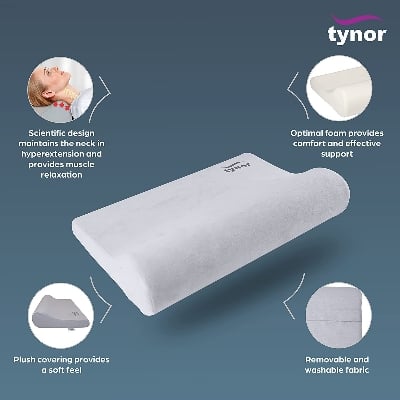 Picture of Tynor Cervical pillow Regular (Soft,Durable,Cervical Spine Posture) - Universal  Size Grey