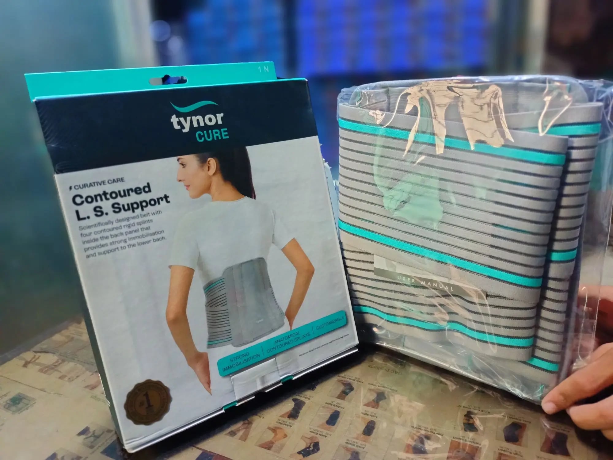 Picture of Tynor Contoured L S support (with Adjustable Lumber pain relief support) Grey