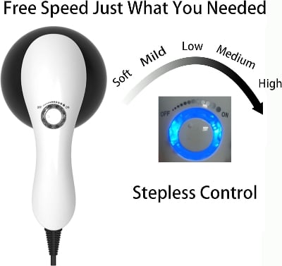 Picture of Handheld Electric Body Massager for Back & Foot – 4 Interchangeable Wand Heads, Full Body Massage Machine for Men & Women Black
