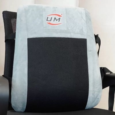 Picture of United Medicare UM Back Rest Support,(with Adjustable Lumbar corset pain relief) Grey