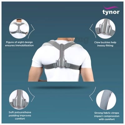 Picture of Tynor Clavicle Brace With Velcro ,With Fastening Tape Grey