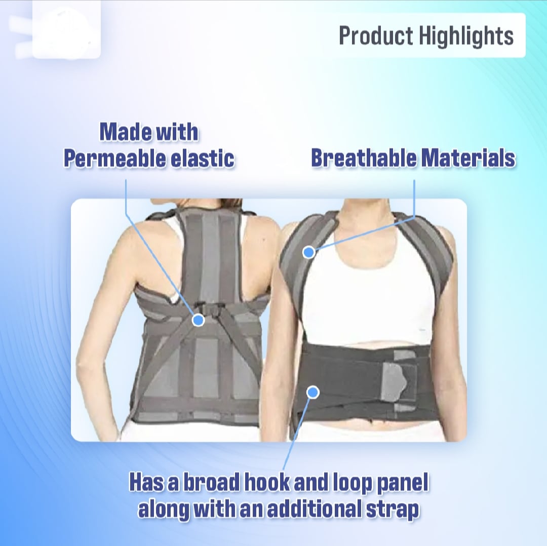 Picture of Posture corrector Tylor brace Dorso Lumber Spinal Support Belt lower and upper Back pain Relief 