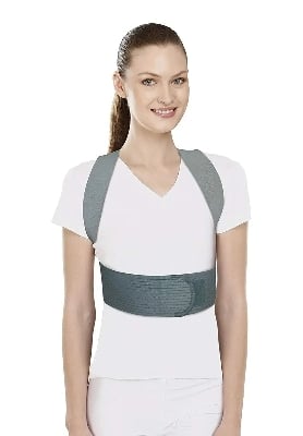 Picture of Adjustable Back Straenter for pain of Tynor posture modifier for ladies and men Grey