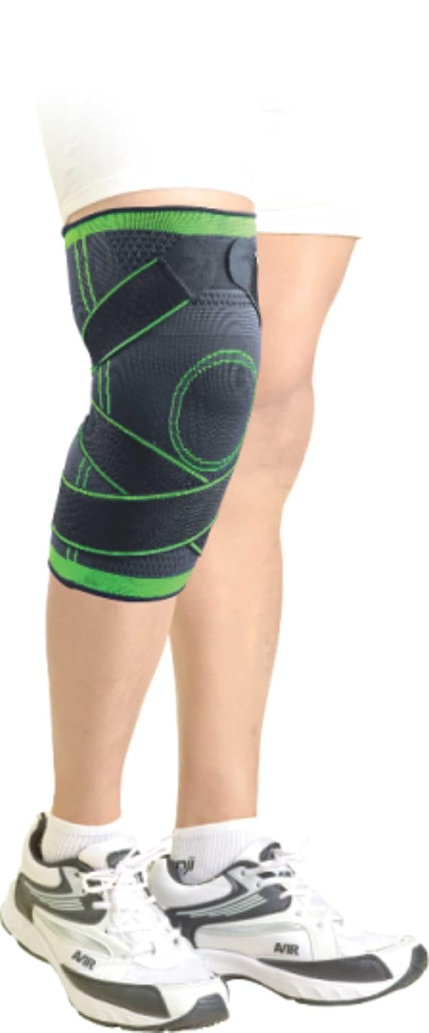 Picture of Knee Cap With Compression And Adjustable Straps For Custom Fit|Injury Prevention, Recovery, Pain Relief|Gym, Running, Sports|Meniscus Tear, Acl, Pcl, Arthritis| Multicolor