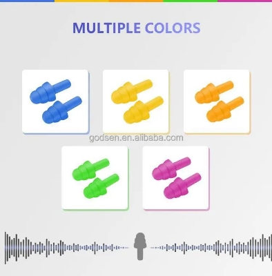 Picture of Waterproof Silicone Ear Plugs Sleep Noise Prevention Earplugs Noise Reduction Multicolor