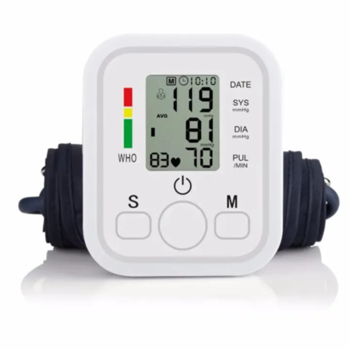 Picture of Digital Arm Blood Pulse Pressure Monitor Electric Tonometer Meter Health Care 99 Memory Sets Household Sphygmomanometer Multicolor