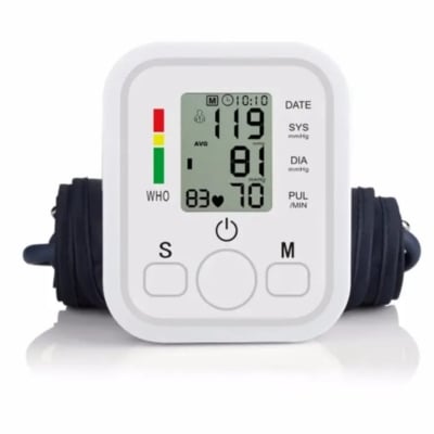 Picture of Digital Arm Blood Pulse Pressure Monitor Electric Tonometer Meter Health Care 99 Memory Sets Household Sphygmomanometer Multicolor