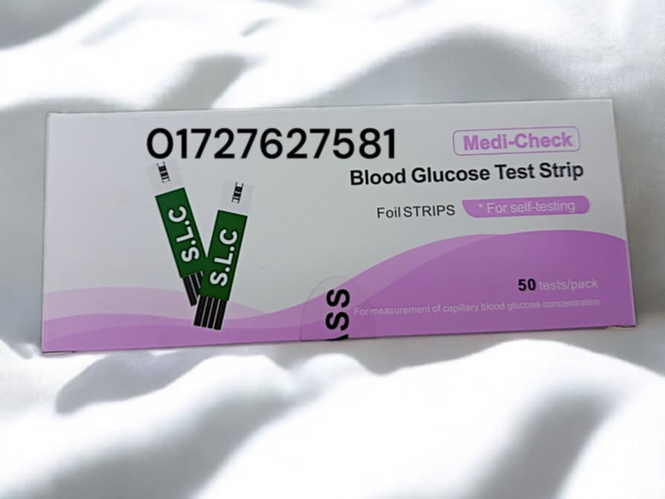 Picture of Medi Check Blood glucose Test Strip foil 50 PCS Multicolor