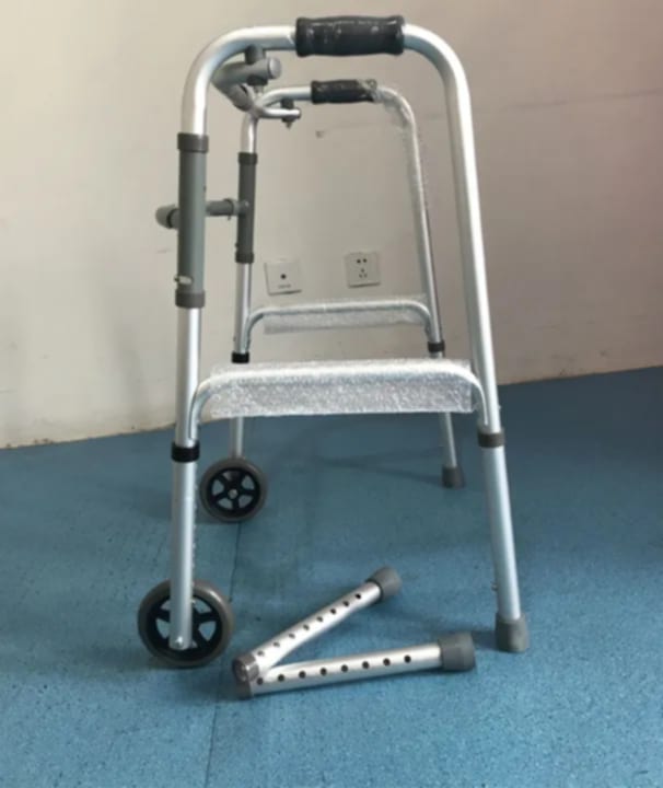 Picture of Patient Walker Price in Bangladesh | Folding Walker with Front Wheels - Techno Health Multicolor