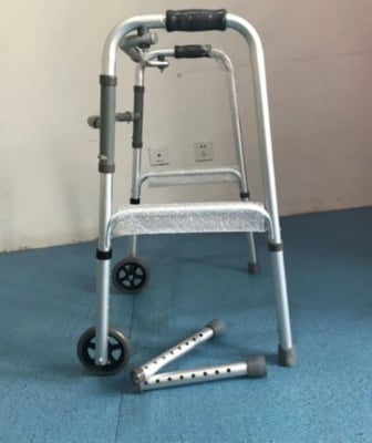 Picture of Patient Walker Price in Bangladesh | Folding Walker with Front Wheels - Techno Health Multicolor